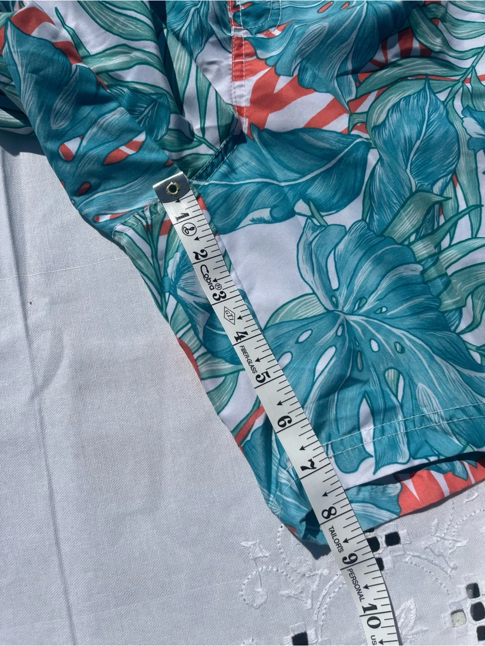 croft & barrow Teal & Coral Tropical Print Men's Athletic Shorts